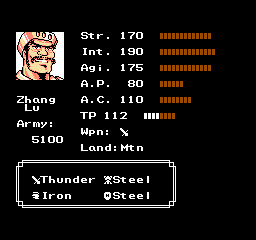 Zhang Lu: 170 Str, 190 Int, 175 Agi, 5100 Soldiers
